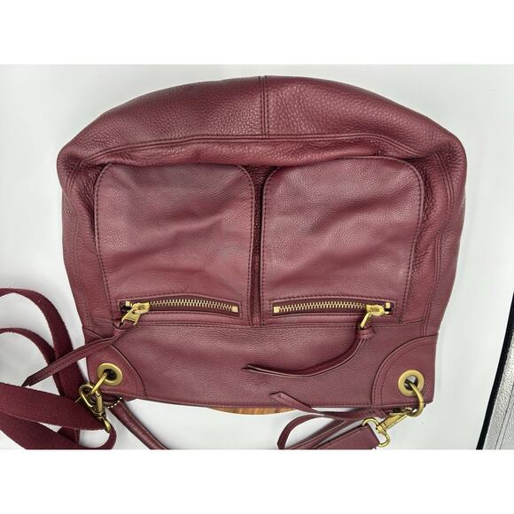 Fossil Handbag Purse Purple Pebble Leather Crossbody Or Shoulder Zip Boho Chic - Picture 4 of 16